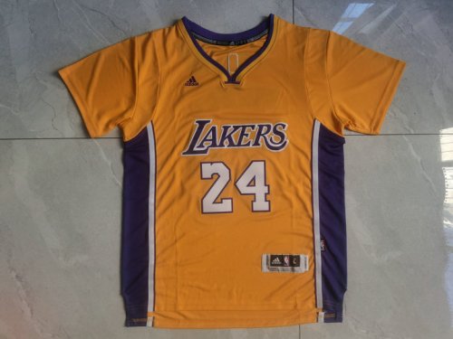 NBA 24 Bryant Lakers Maillot manche courte jaune